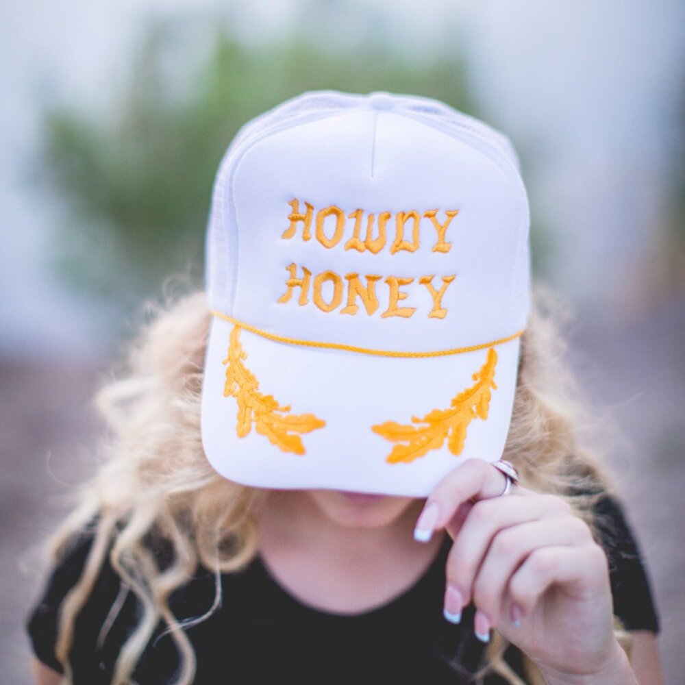 Charlie Southern Howdy Honey White and Yellow Cap